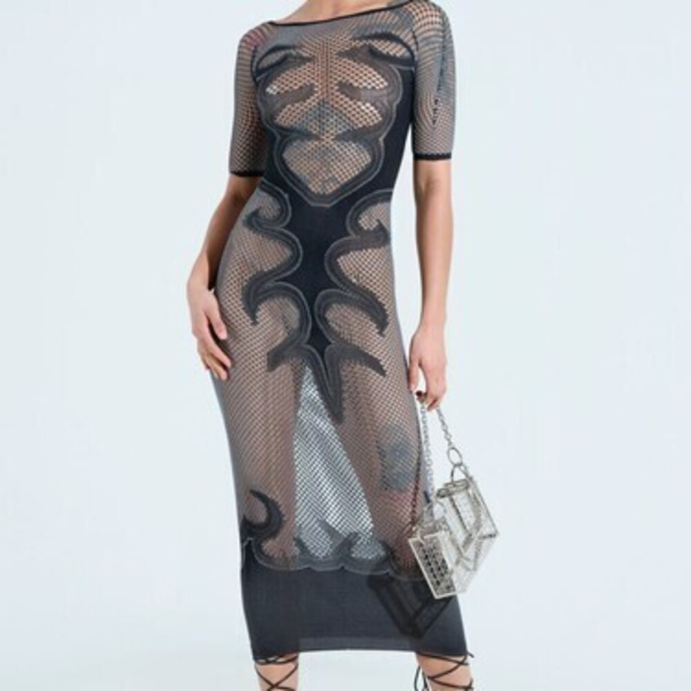 SEXY AS HELL MESH MIDI DRESS - S/M